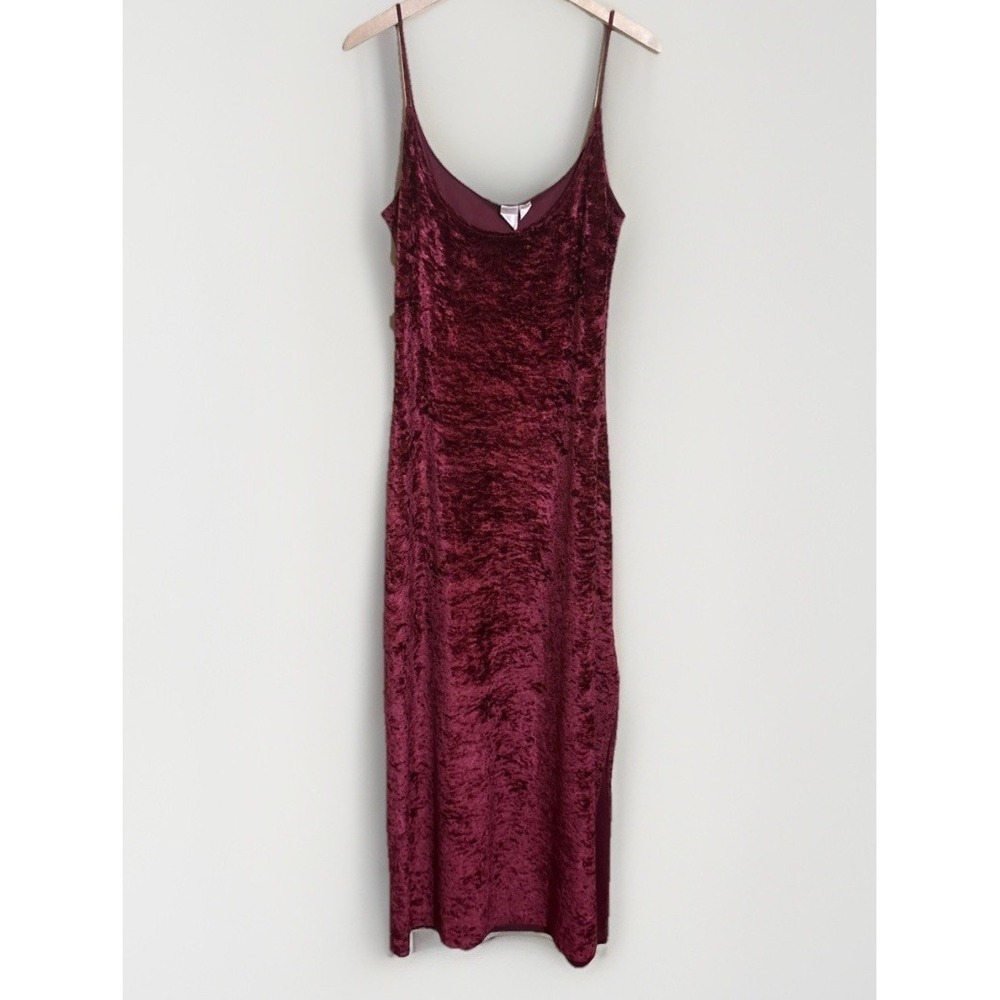 VTG Victoria's Secret Slip Dress M Nightgown Long Red Crushed Velvet Whimsygoth